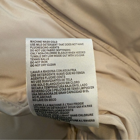 Calvin Klein Light Beige Taupe Short Zip-Up Hooded Quilted Puffer Women’s Jacket - Picture 12 of 12